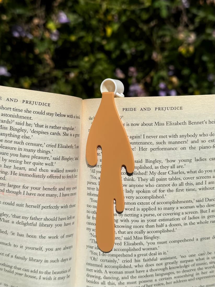 Coffee bookmark — a bookmark that looks like spilled coffee